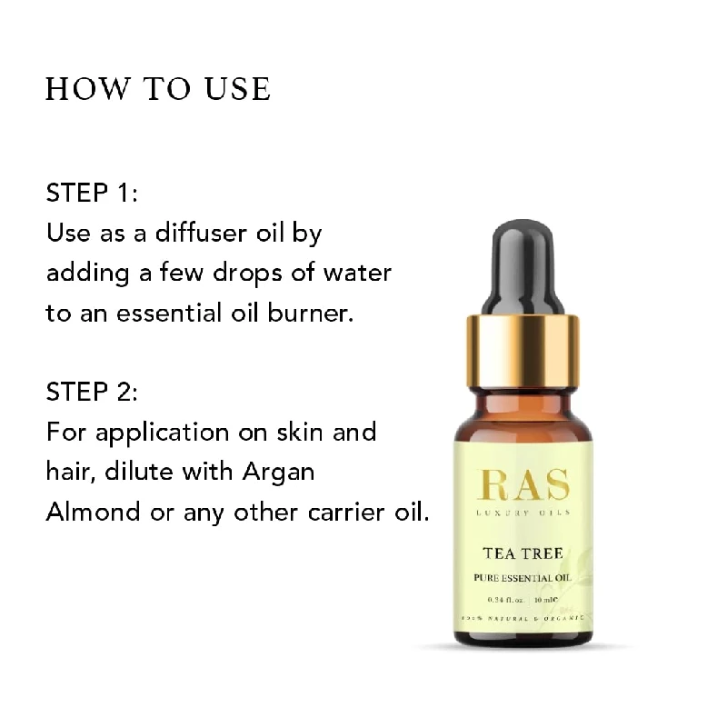 RAS Luxury Oils Pure Essential Oil Organic Therapeutic grade, Tea Tree-6.webp